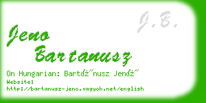 jeno bartanusz business card